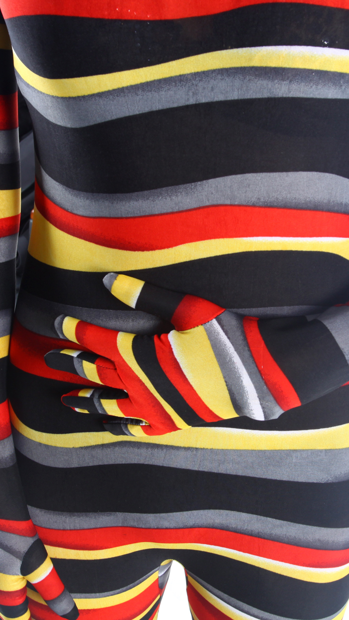 Halloween Costumes Colorful Stripes Zentai Suit - Click Image to Close